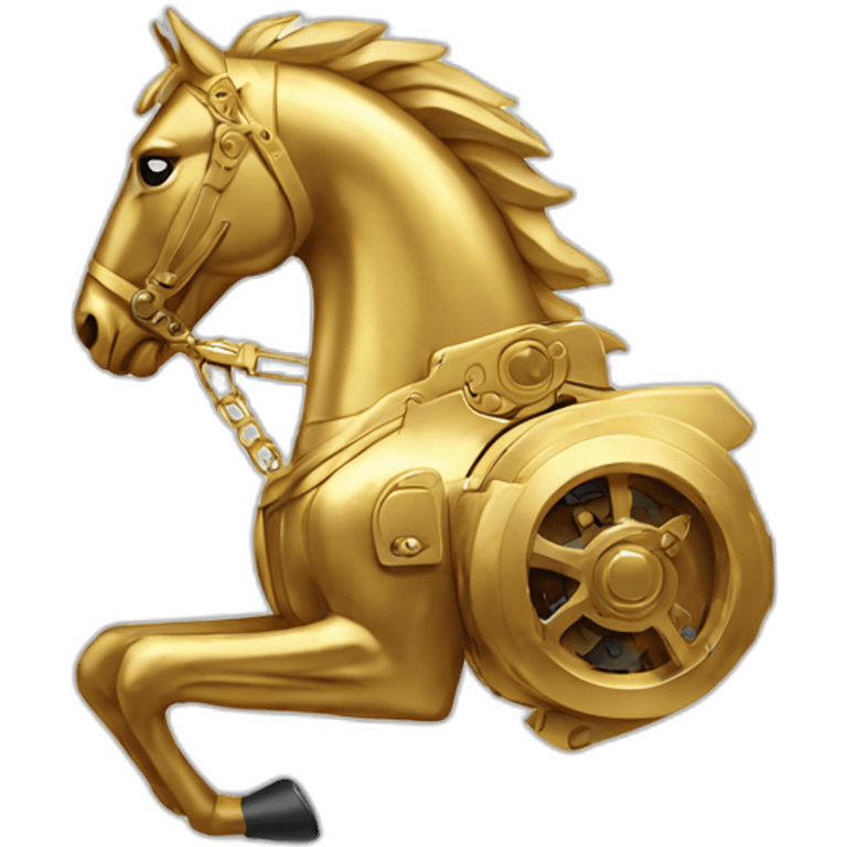 Mechanical golden  horse emoji