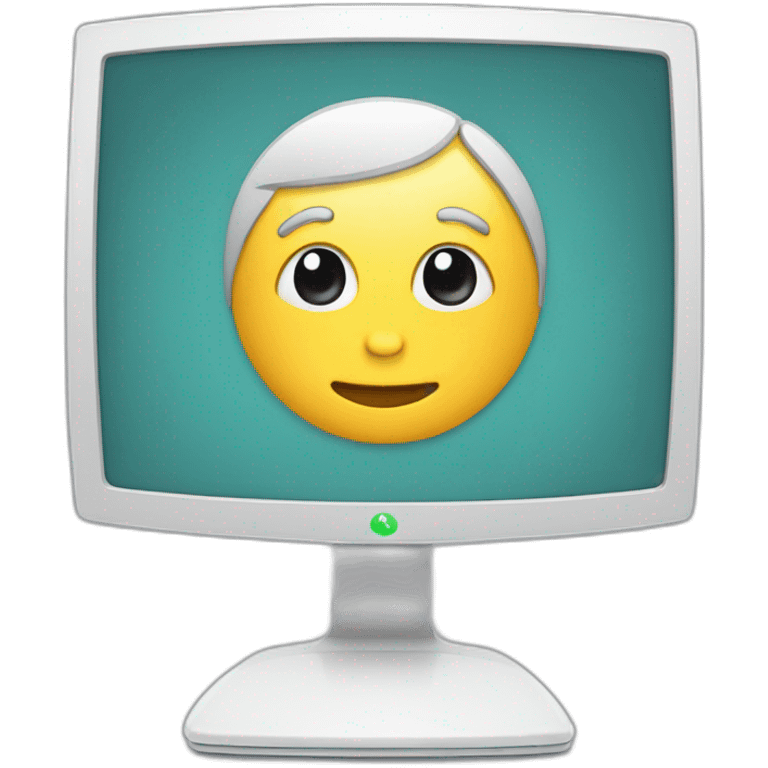 computer display with video call with therapist emoji