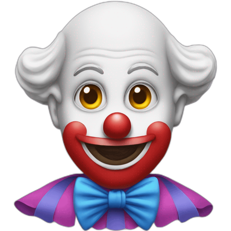 clown wearing ribbon emoji