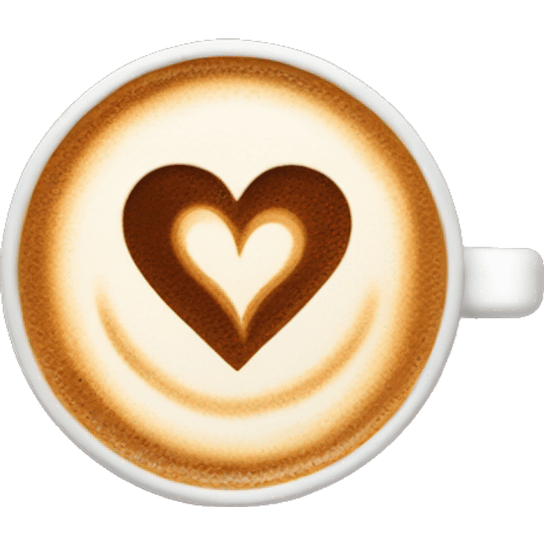 Hot coffee with heart latte art emoji