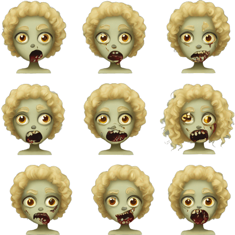 Blonde curly haired zombie  emoji