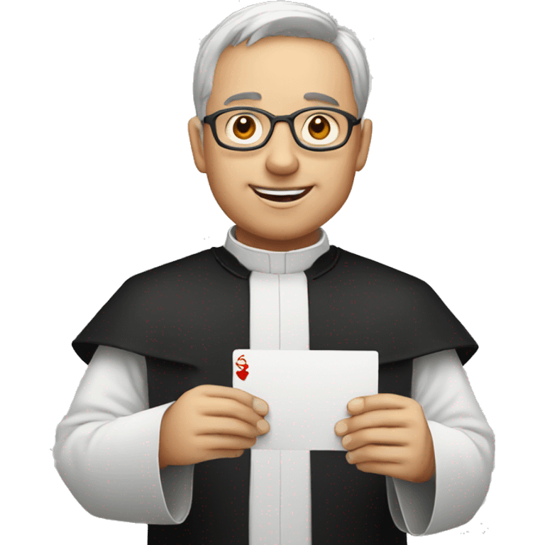 priest holding card emoji