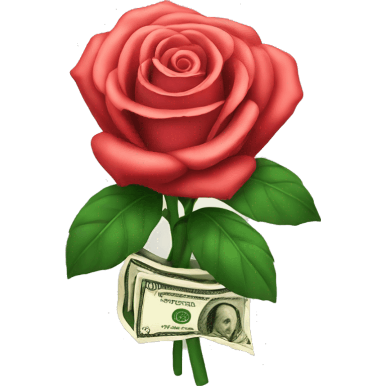 Rose and money bouquet  emoji