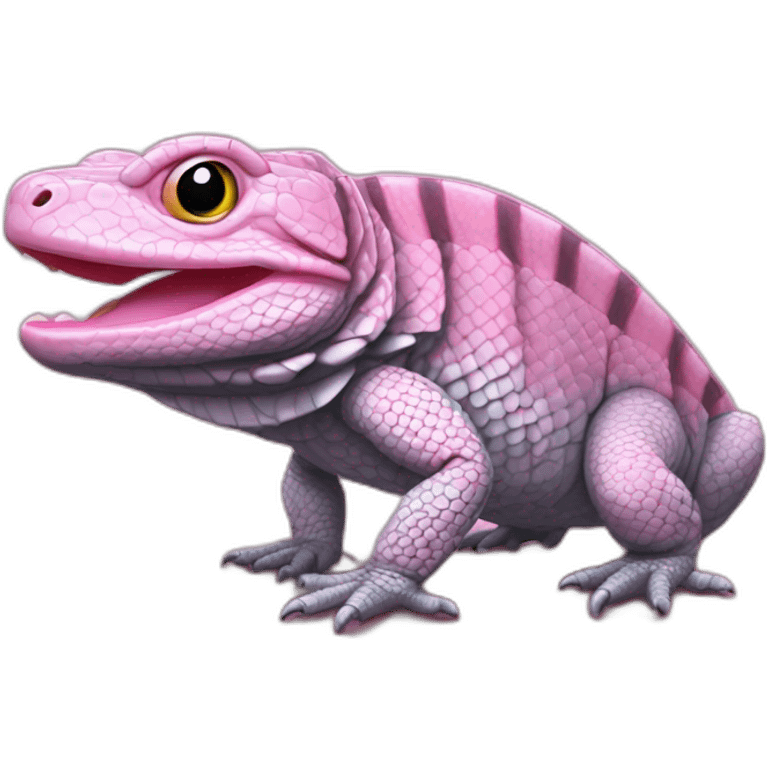 fat pink tegu lizard emoji