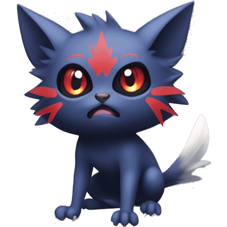 Edgy Cute Cool Kawaii Litten-Zorua-Noibat-Absol-Pokémon Full Body emoji