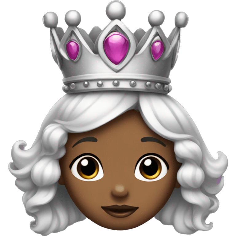 Black mini doodle with princess crown emoji