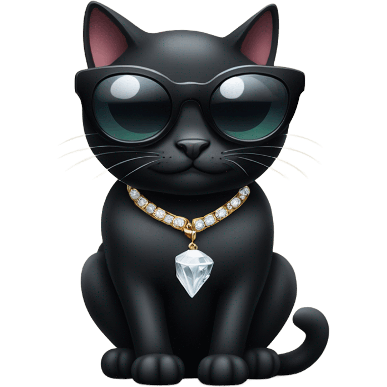 Billionaire Black Cat emoji