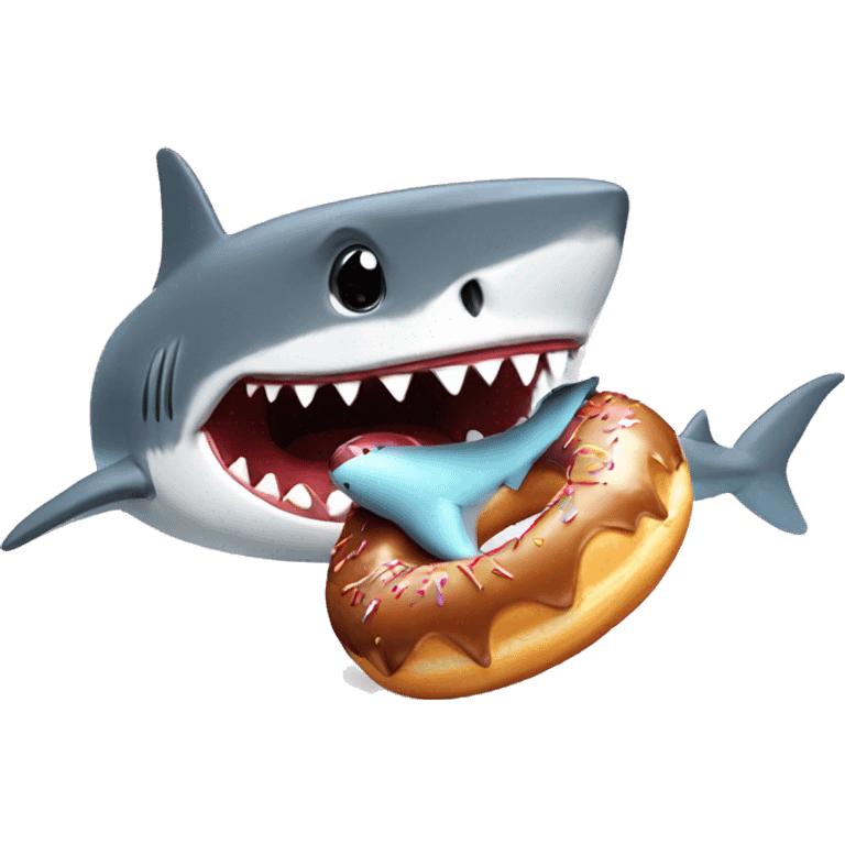 Shark eating a donut  emoji