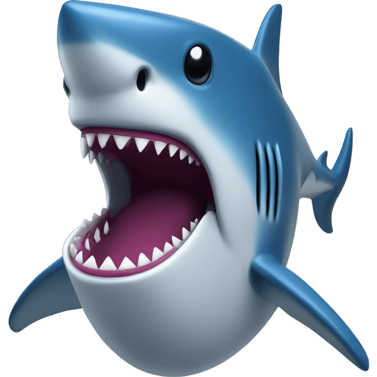 Blue 3d shark emoji