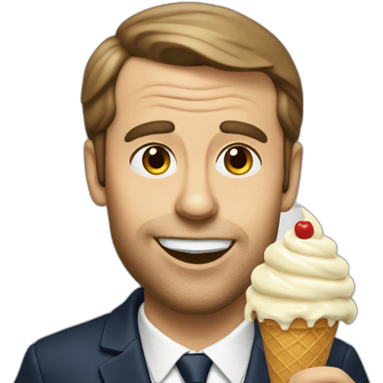 Macron eating ice cream  emoji