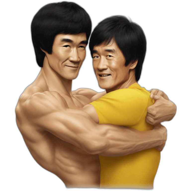 Bruce lee hug Jackie chan emoji