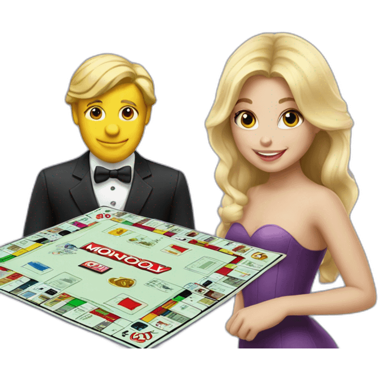 blond girl and monopoly emoji