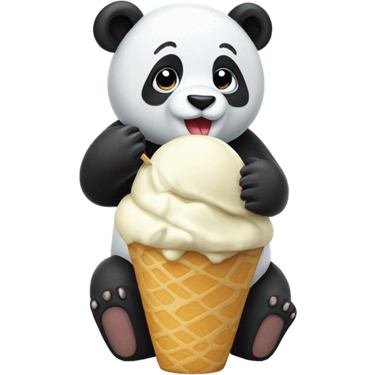 Panda eating ice cream emoji