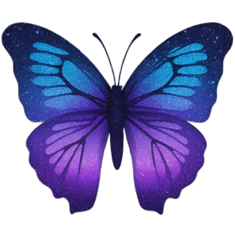 butterfly purple blue gradient glitter emoji