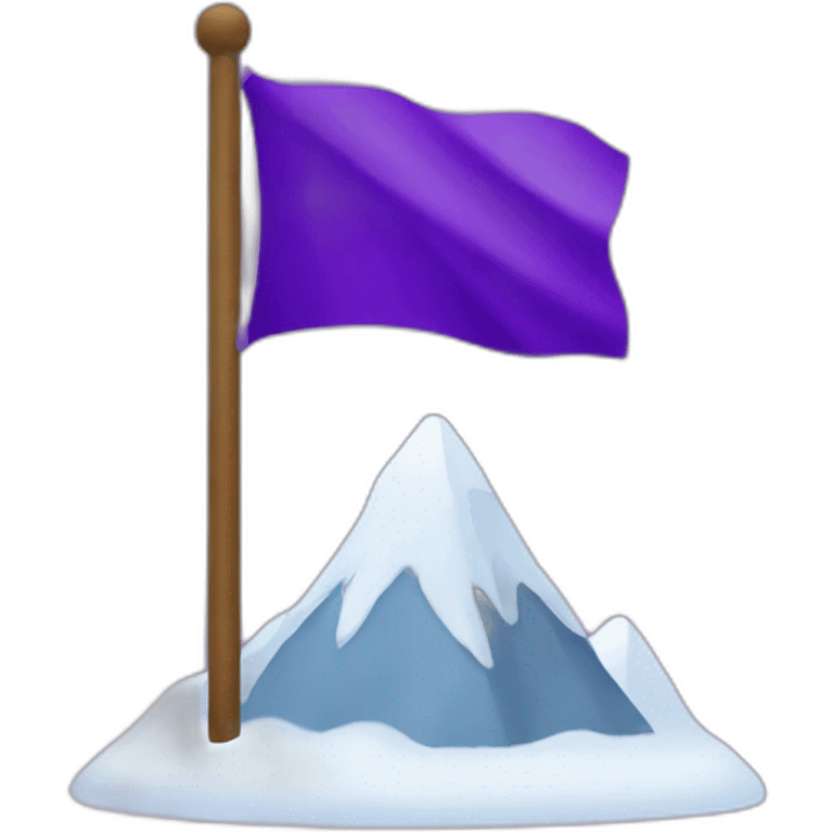 purple snow peak with a flag purple at the top emoji