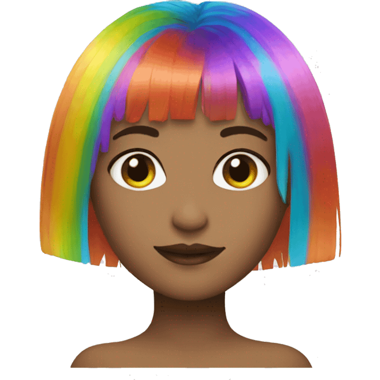 rainbow hair girl fringe emoji