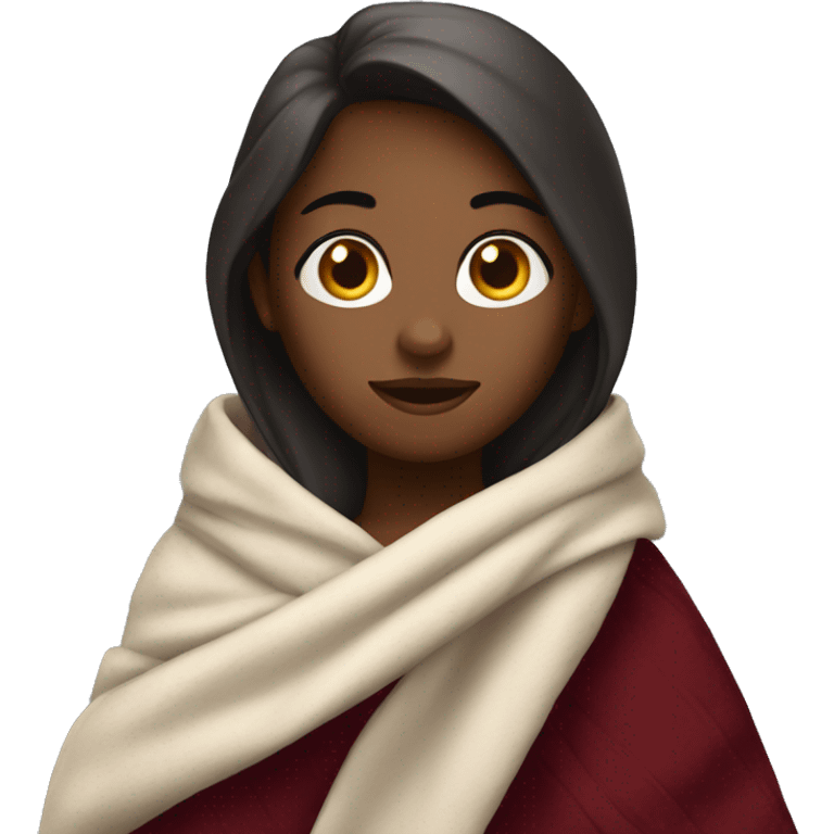 Burgundy girl with a blanket  emoji