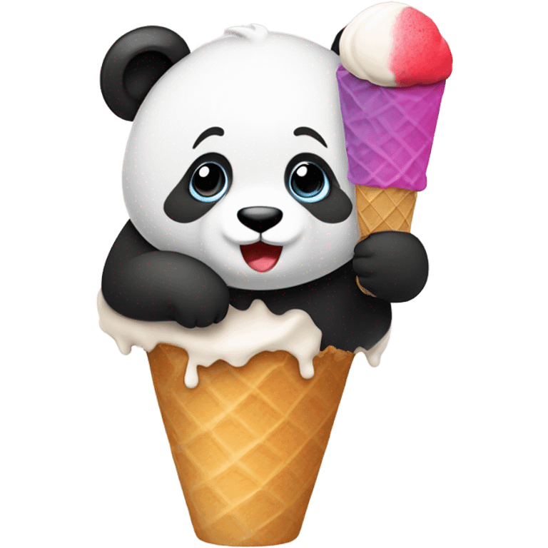 Panda eating ice cream emoji