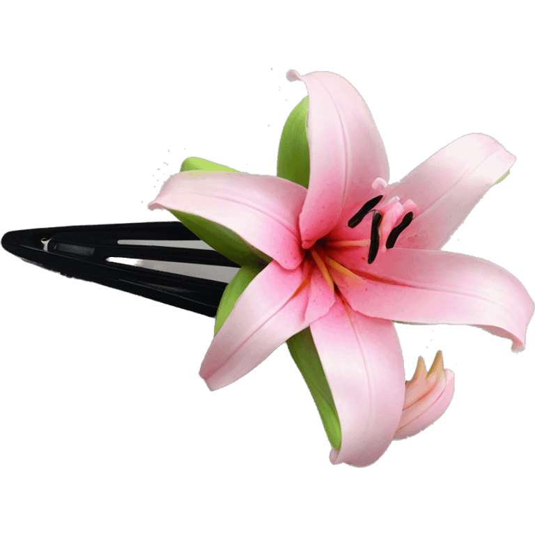 hair claw/clip with pink lily ( accessory)  emoji