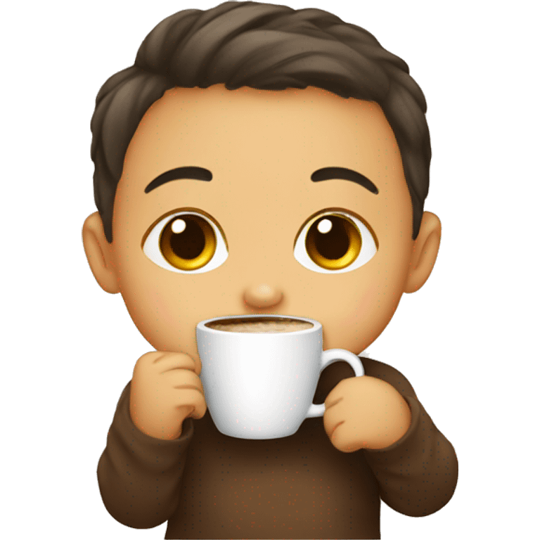 Baby drinking coffee emoji