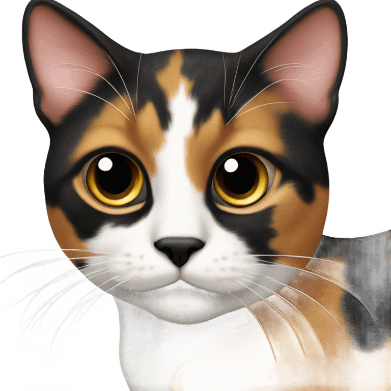  Calico cat with a black patch on nose emoji