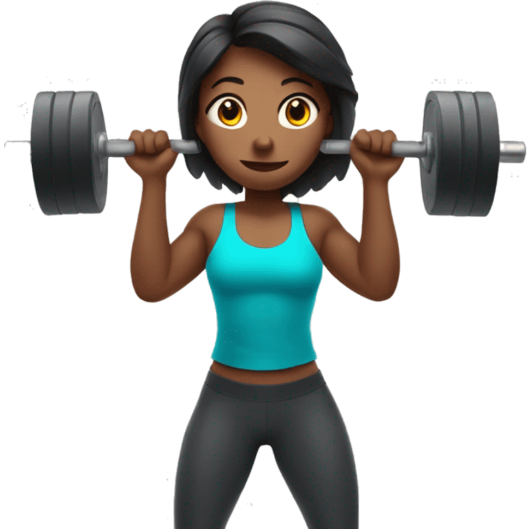 girl lifting weights indoors emoji