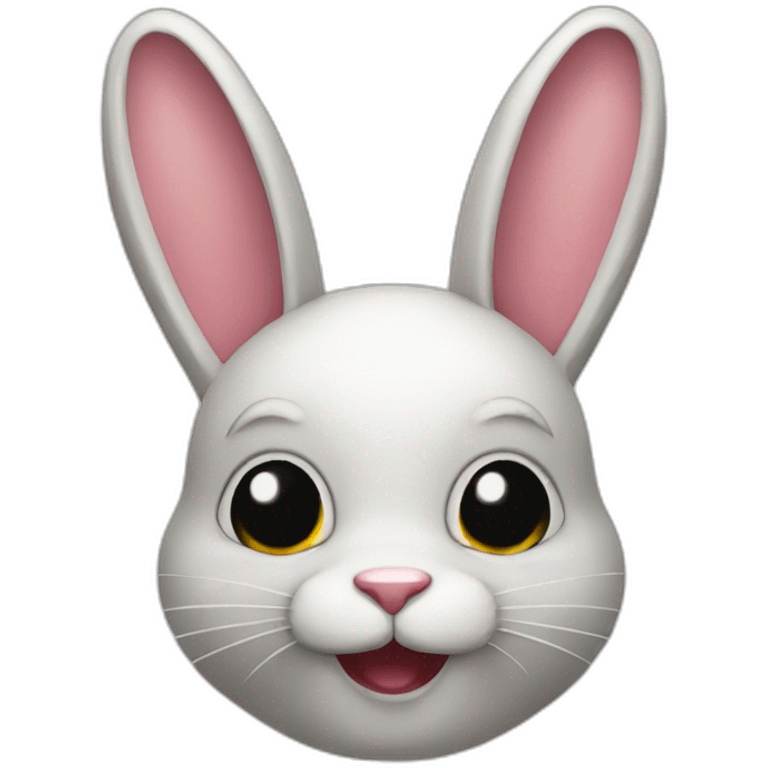 cute rabbit with latex mask emoji