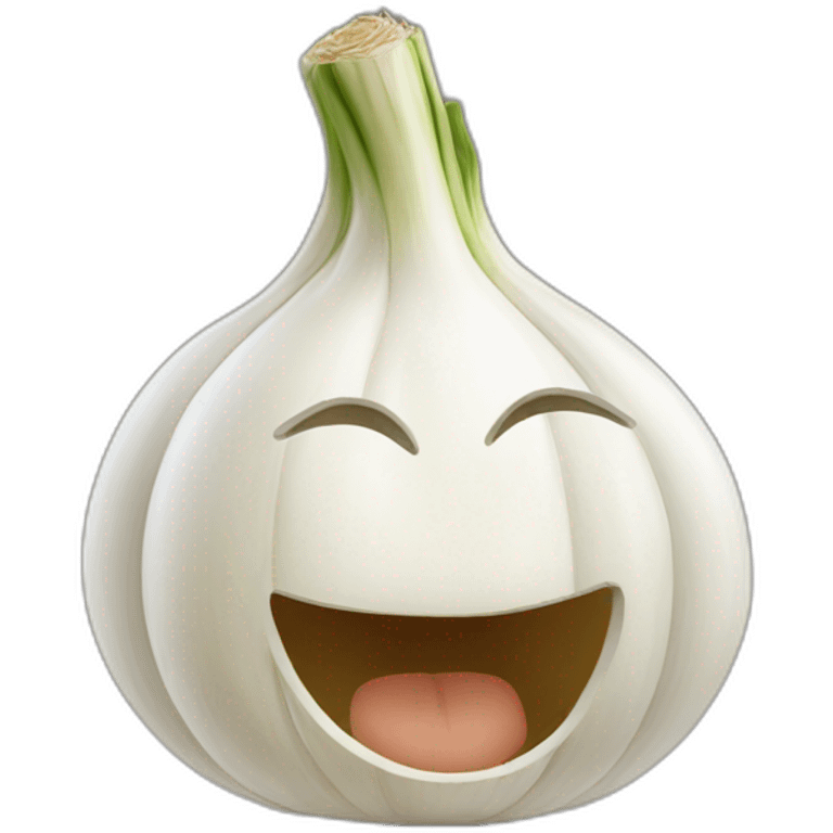 Head of a cartoon female garlic character  emoji