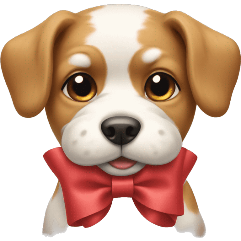 Dog with a bow emoji