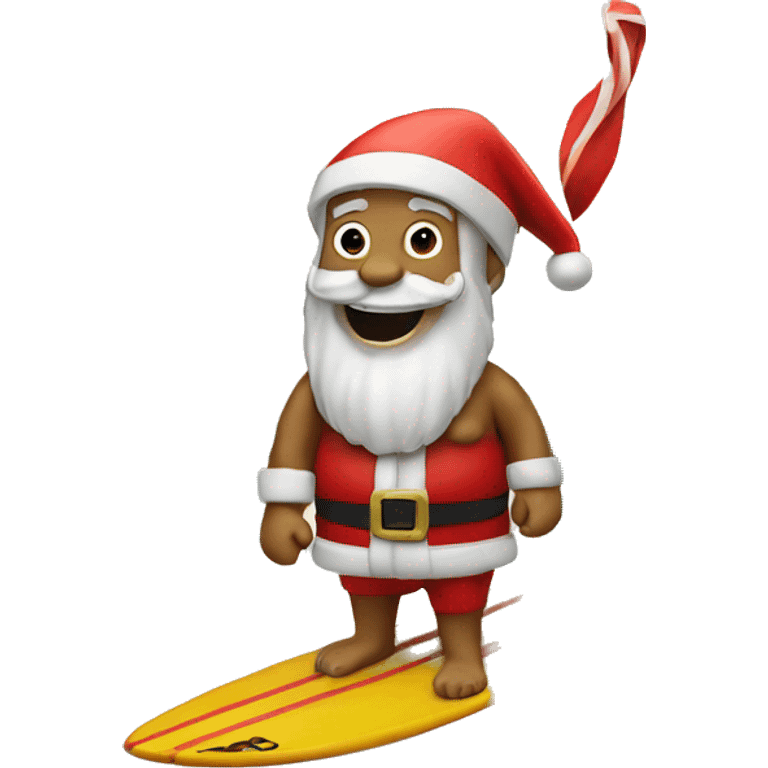 santa on the surf board  emoji