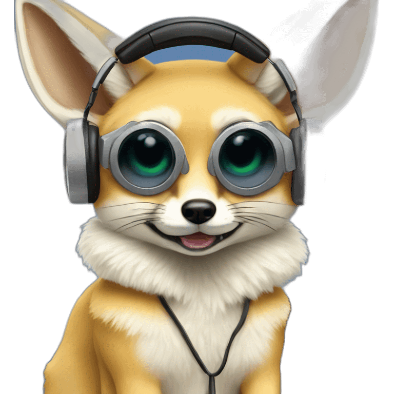 Fennec Fox as a DJ emoji