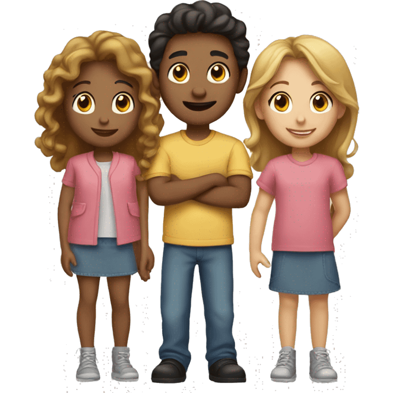 Family of 3 girls 4 boys  emoji