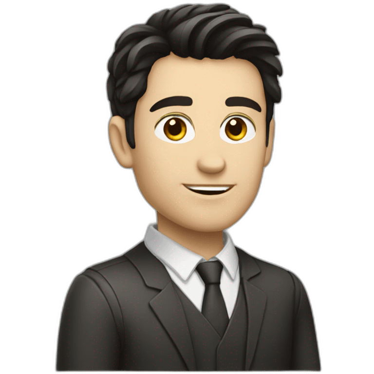 Attractive dark haired white male coding emoji