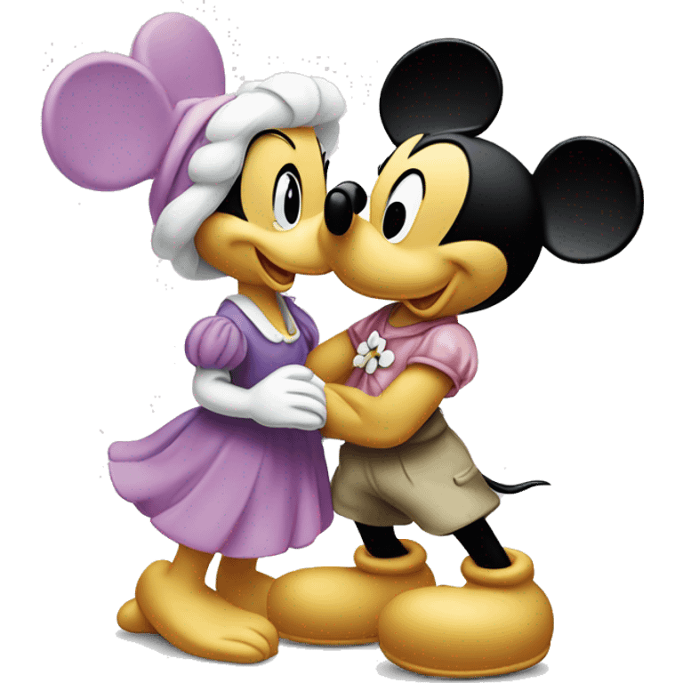 Mickey Mouse kissing Daisy Duck  emoji