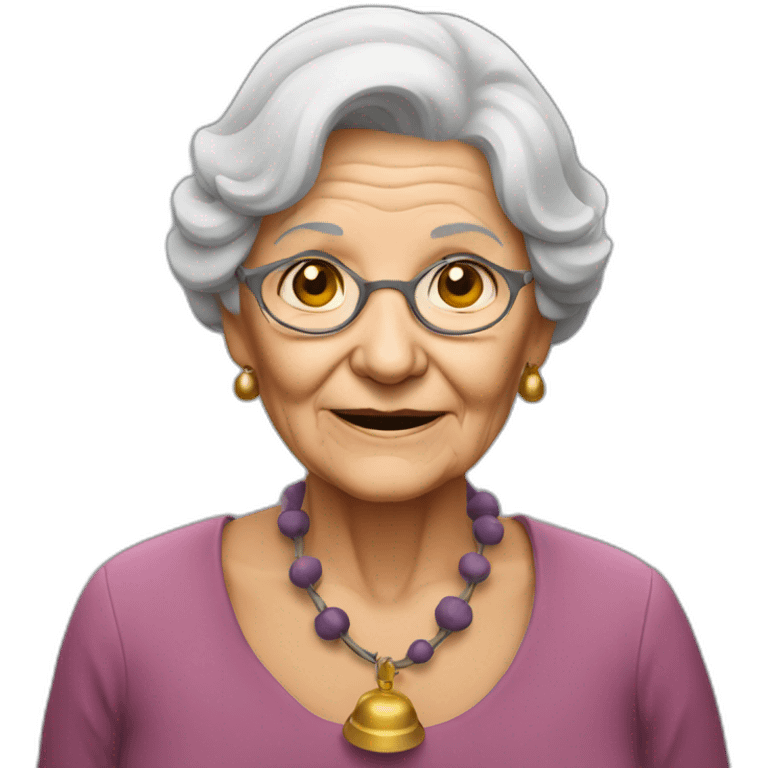 Old woman with a bells emoji