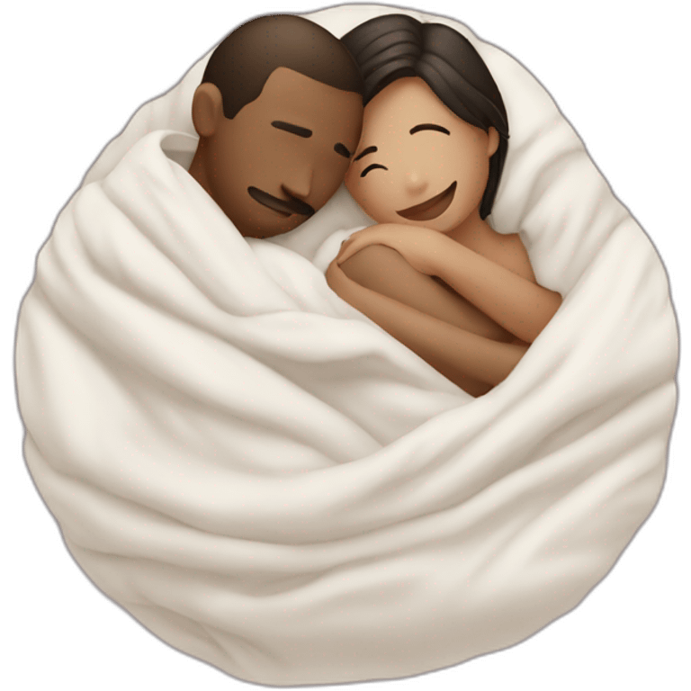 lovers hugging in comforter ball emoji