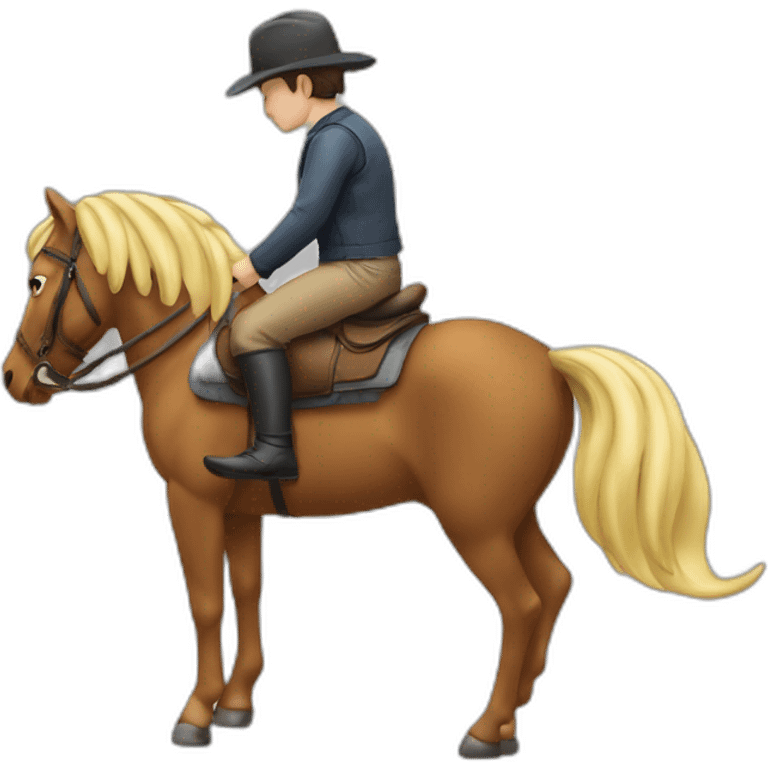 Humain qui dort sur un cheval emoji