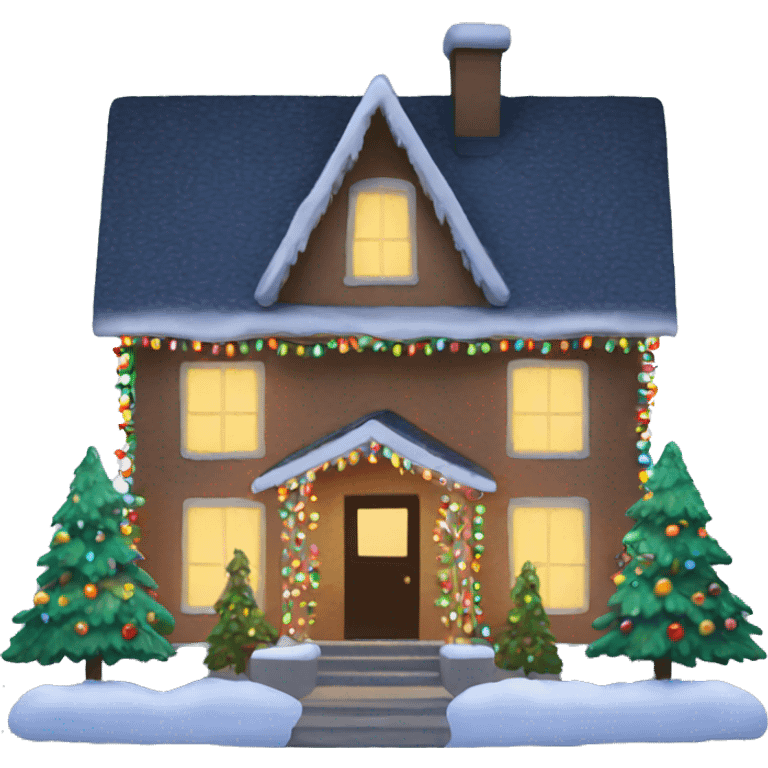 House with Christmas lights  emoji