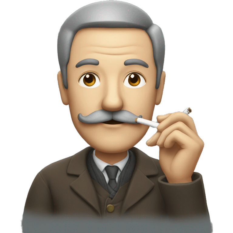 a middle aged man with moustache smoking a cigarette emoji