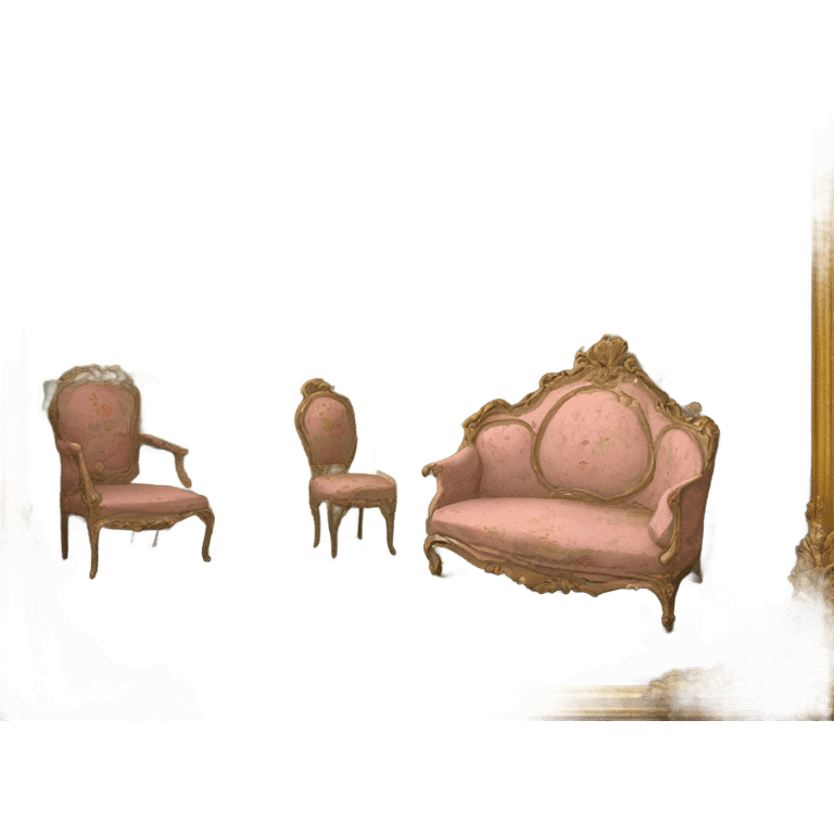 highly detailed vintage rococo scenic painting emoji