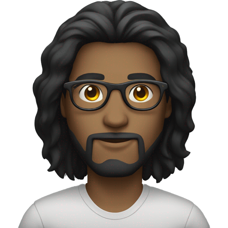 long black hair guy with circle eyewear emoji