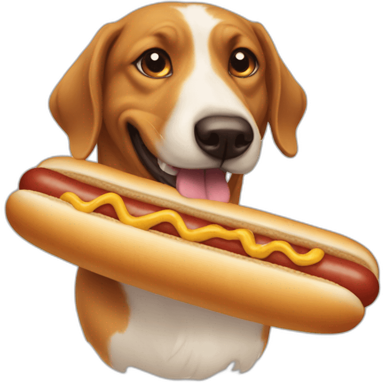 dog eating hotdog emoji