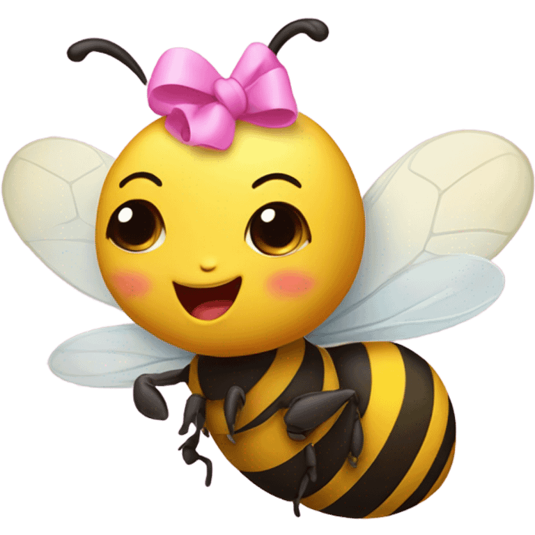 Make a bee with pink bow emoji