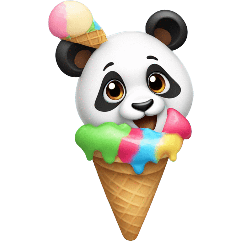 Panda eating ice cream emoji