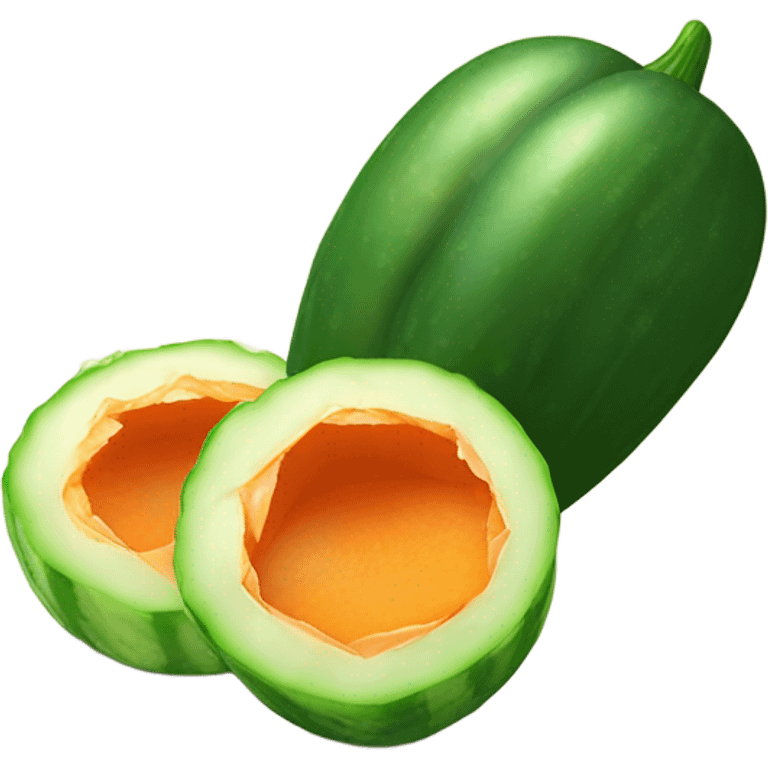 cucumber ￼inside of a peach emoji