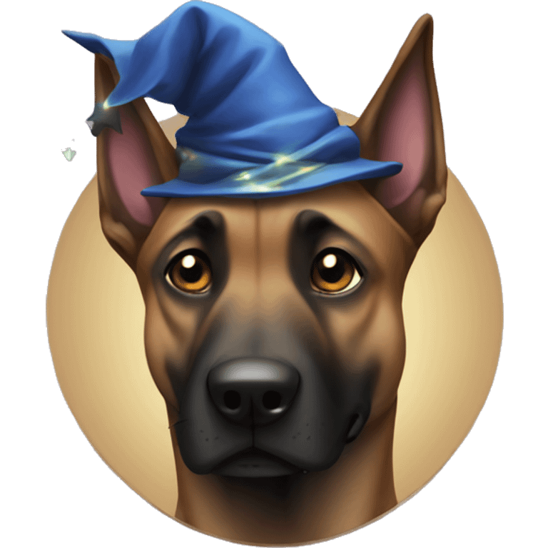 malinois dog with wizard  emoji