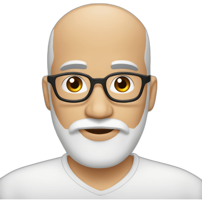 Juan Antonio Almazán bald with full white beard emoji