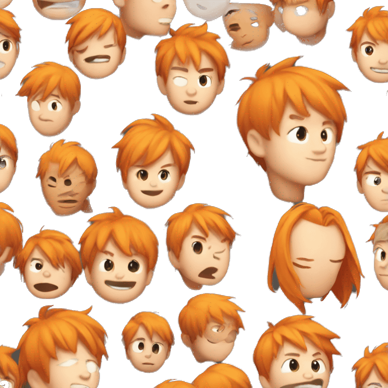 denji orange hair cute emoji