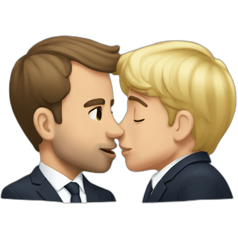 Emmanuel Macron kiss emoji