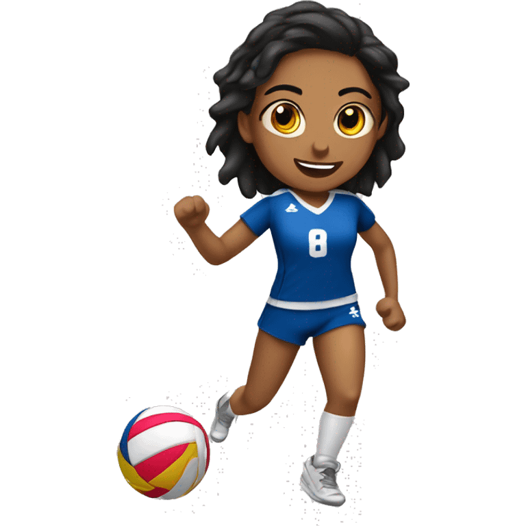 chica morena jugando voleibol emoji